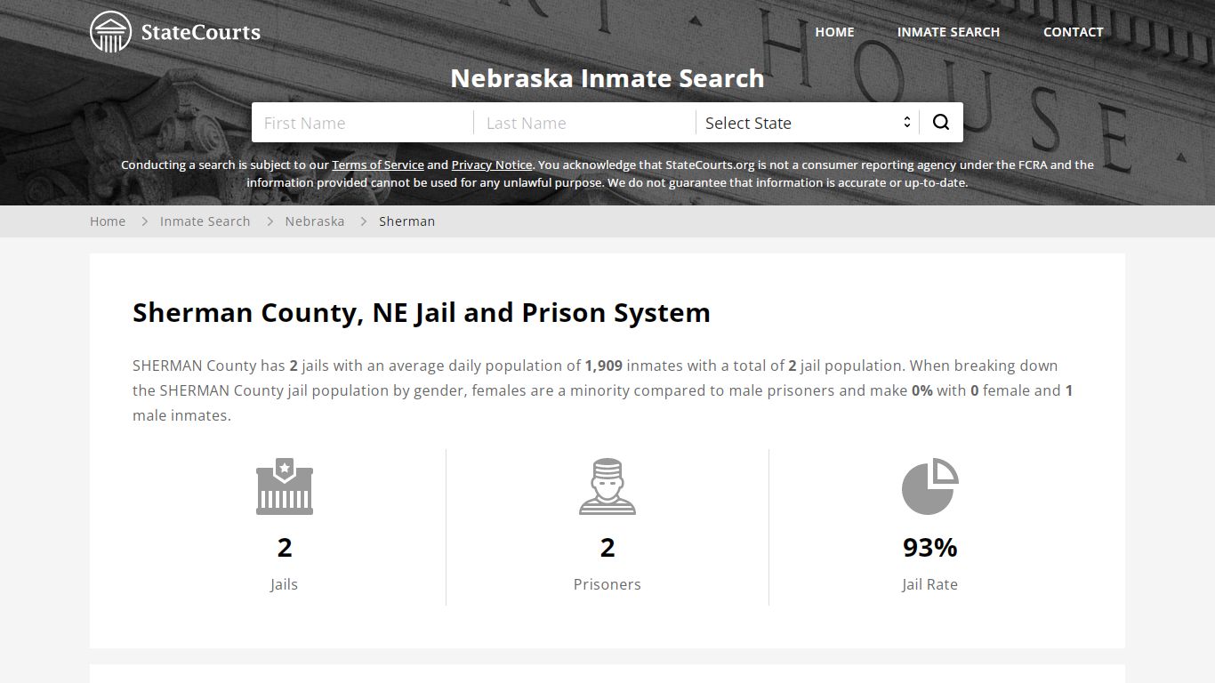 Sherman County, NE Inmate Search - StateCourts