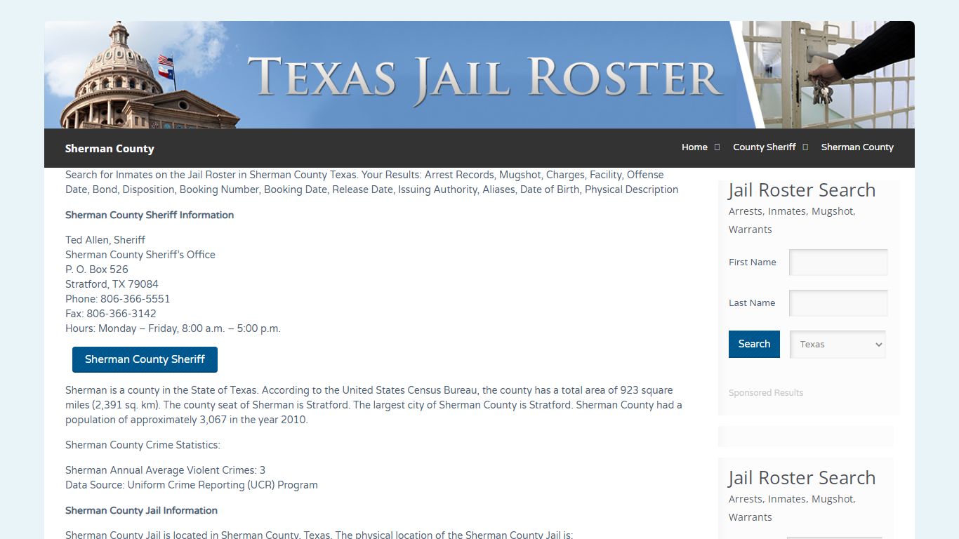 Sherman County | Jail Roster Search