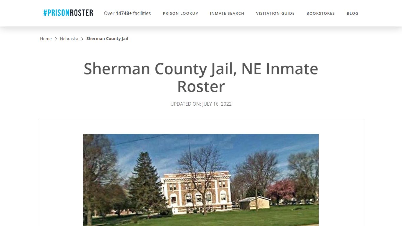 Sherman County Jail, NE Inmate Roster