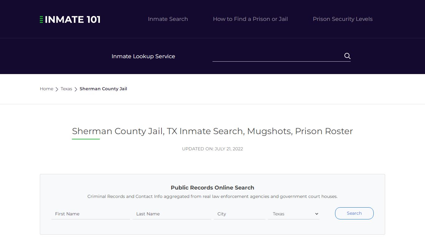 Sherman County Jail, TX Inmate Search, Mugshots, Prison Roster